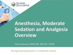 Anesthesia, Moderate Sedation and Analgesia Overview