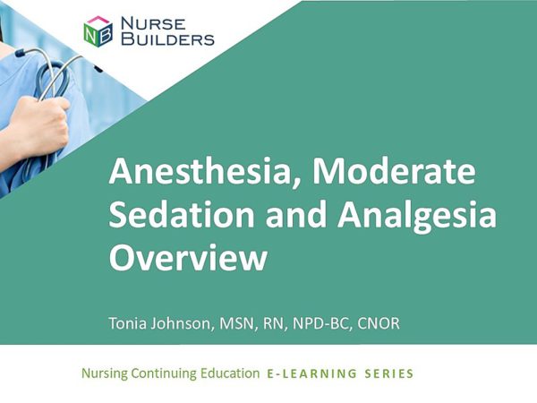Anesthesia, Moderate Sedation and Analgesia Overview